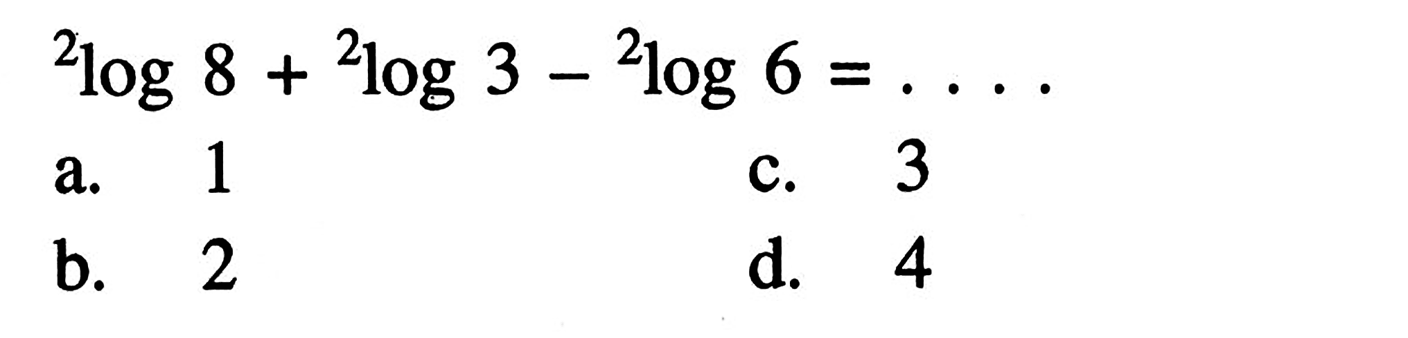 2log8+2log3-2log6= . . . .