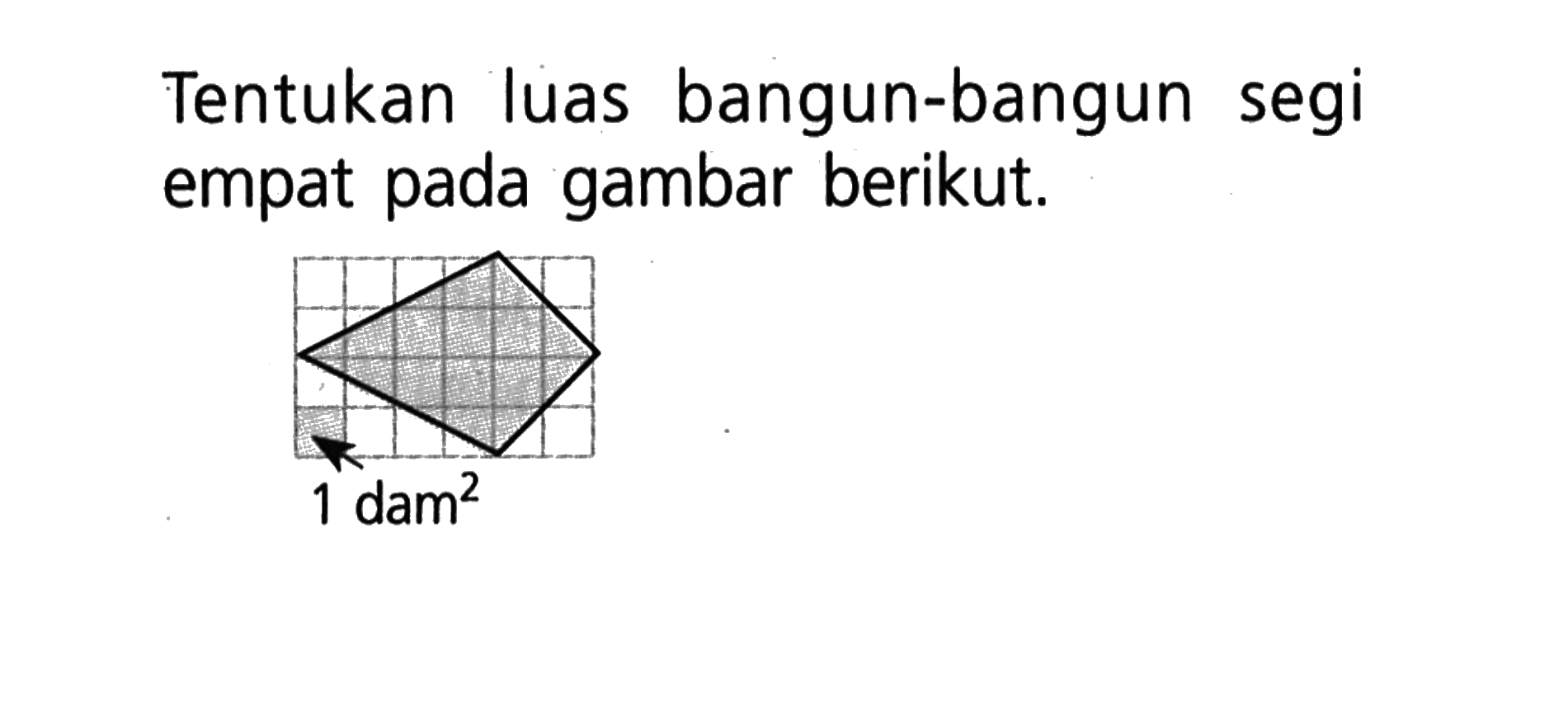 Tentukan luas bangun-bangun segi empat pada gambar berikut. 1 dam^2