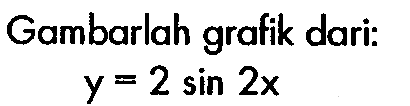 Gambarlah grafik dari: y=2 sin 2x