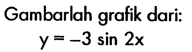 Gambarlah grafik dari: y=-3 sin 2x