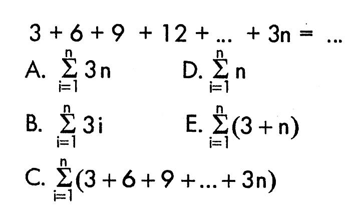  3+6+9+12+...+3 n=... 
