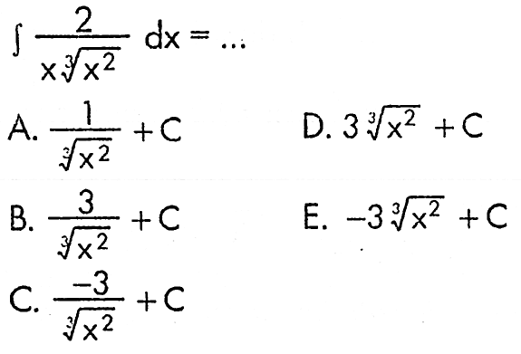 integral 2/(x x^(2/3)) dx= ...