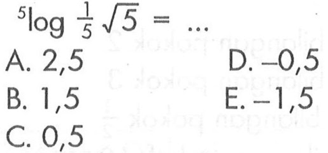 5log 1/5 akar(5) =