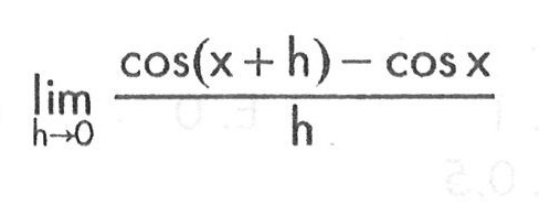 lim h->0 (cos(x+h)-cos x))/h