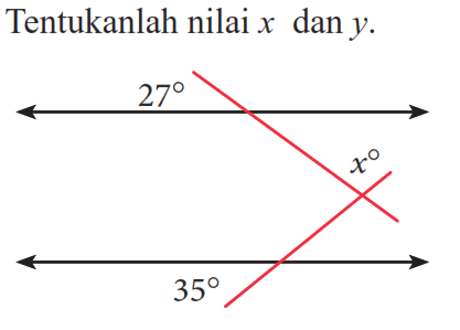 Tentukanlah nilai x dan y.