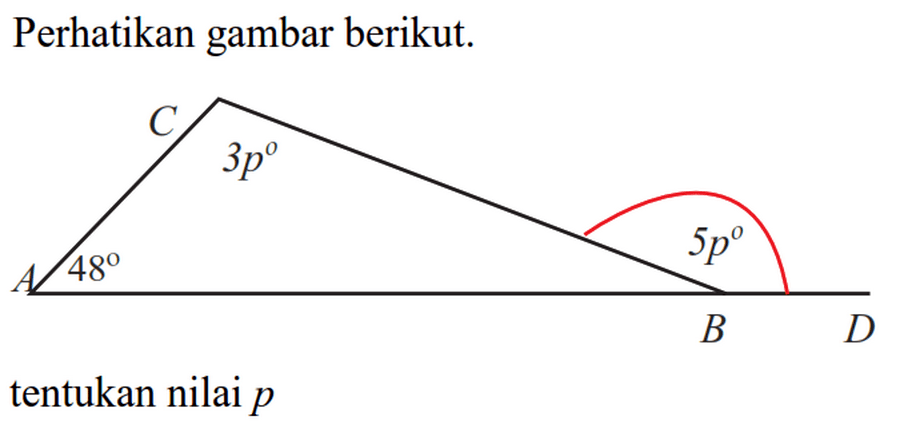 Perhatikan gambar berikut. 3p 48 5p tentukan nilai p