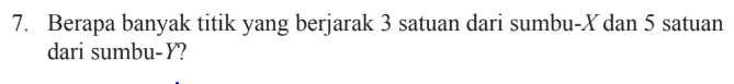 Berapa banyak titik yang berjarak 3 satuan dari sumbu-X dan 5 satuan dari sumbu-Y?