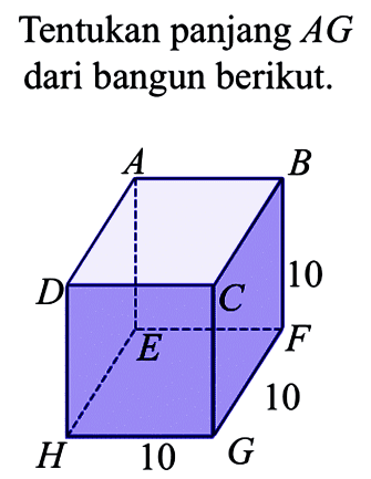 Tentukan panjang  A G  dari bangun berikut.