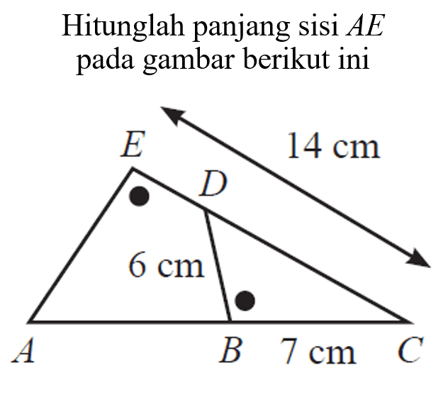 Hitunglah panjang sisi AE pada gambar berikut ini