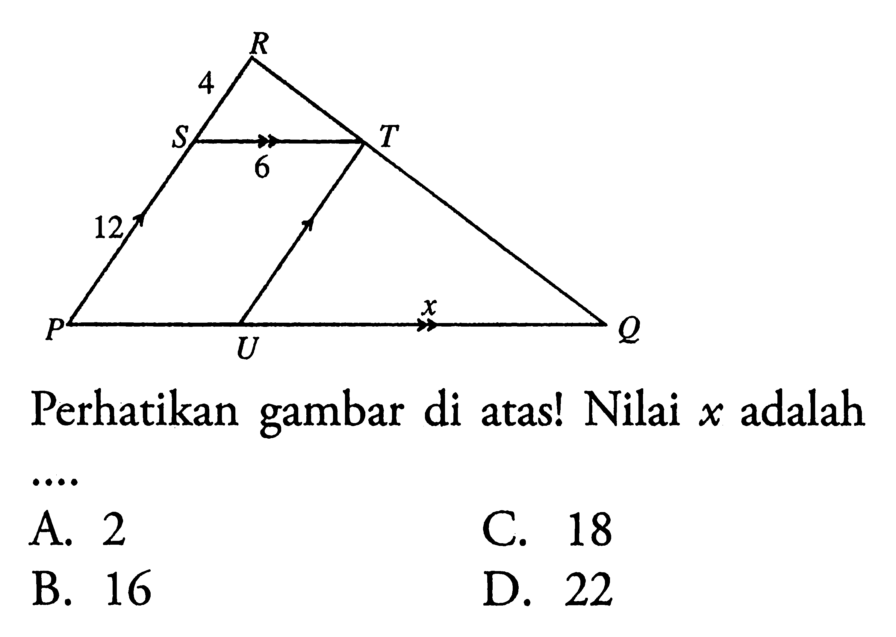 4 6 12 xPerhatikan gambar di atas! Nilai  x  adalah....