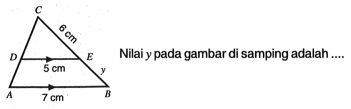 Nilai y pada gambar di samping adalah ....