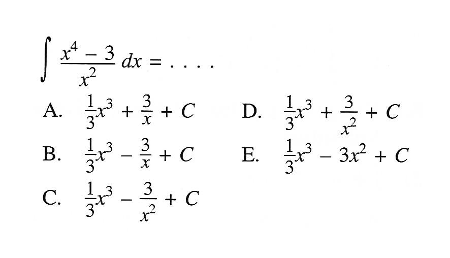 integral (x^4-3)/x^2 dx=... 