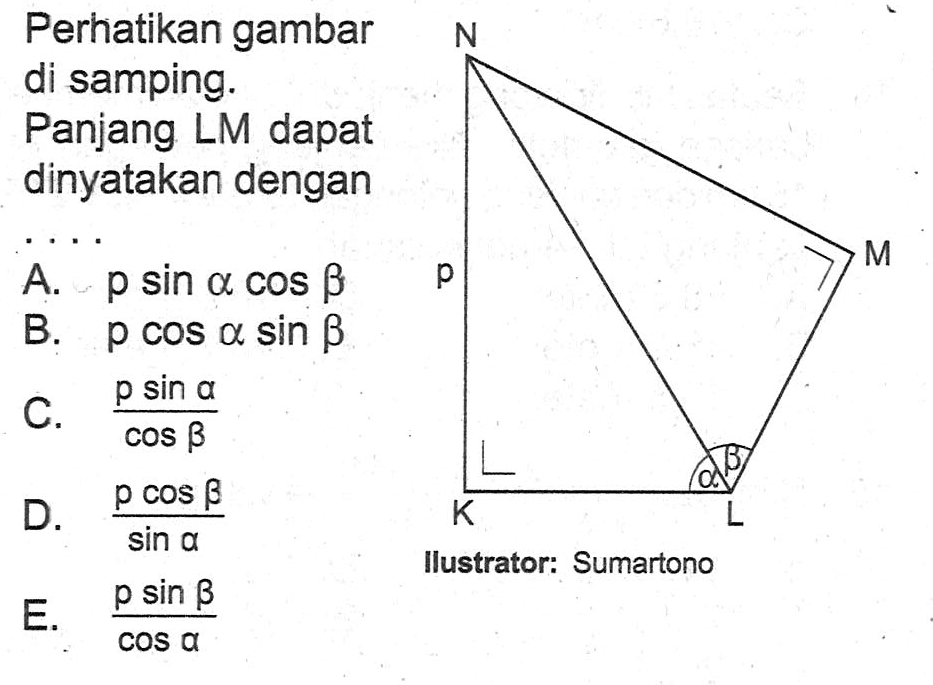 Perhatikan gambar di samping: Panjang LM dapat dinyatakan dengan Ilustrator: Sumartono