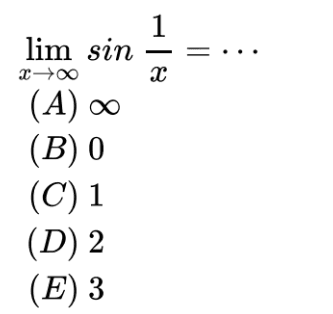 limit x mendekati tak hingga sin 1/x= ...