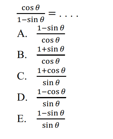 cos theta/(1-sin theta)=....