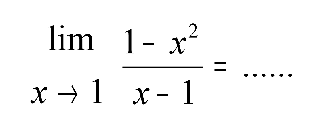 limit x -> 1 ((1-x^2)(x-1))= ......