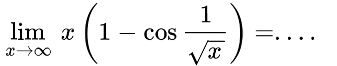 limit x mendekati tak hingga x(1-cos 1/akar(x))=...