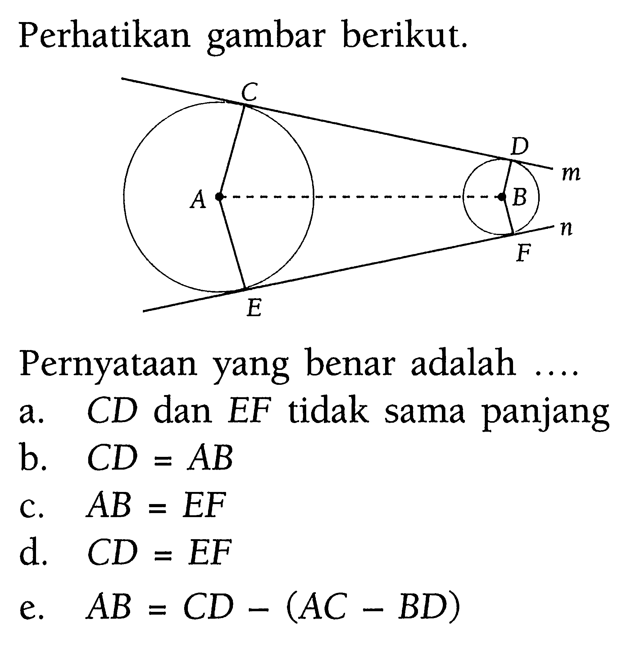 Perhatikan gambar berikut.Pernyataan yang benar adalah ....