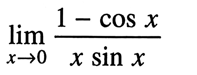 lim x->0 (1-cos x)/x sin x