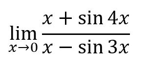 limit x -> 0 (x+sin 4x)/(x-sin 3x)