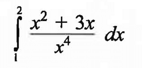  integral dari 1 2 (x^2+3x)/x^4 dx 