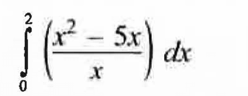  integral 0 2 (x^2-5x)/x dx 