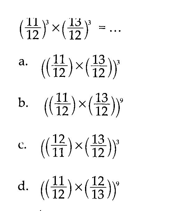 (11/12)^3 x (13/12)^3 = ...