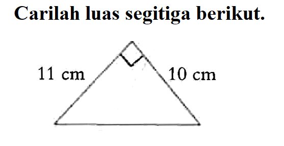 Carilah luas segitiga berikut.11 cm 10 cm