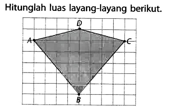 Hitunglah luas layang-layang berikut. layang-layang ADCB