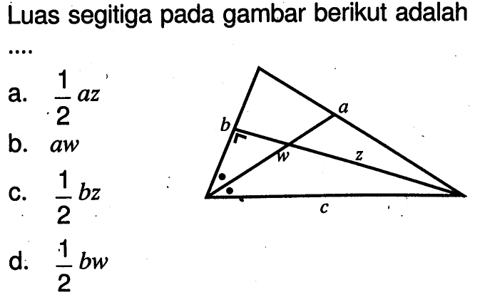 Luas segitiga pada gambar berikut adalah