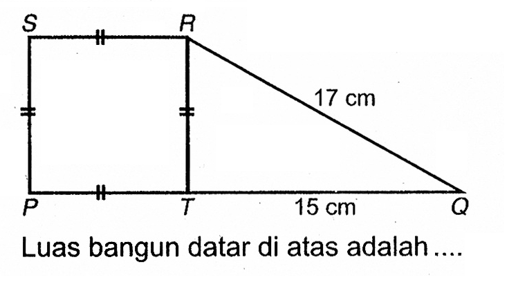 Luas bangun datar di atas adalah ....