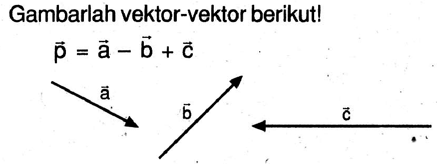 Gambarlah vektor-vektor berikut!p=a-b+c