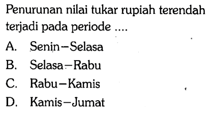 Penurunan nilai tukar terendah terjadi pada periode ... 