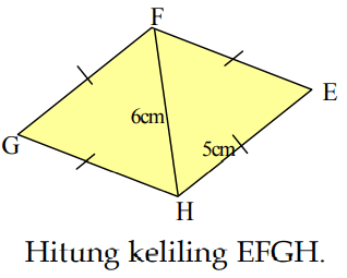 Hitung keliling EFGH. EFGH 6 cm 5 cm