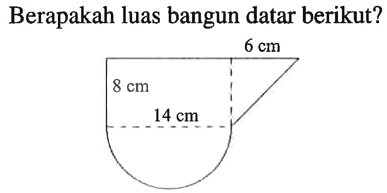 Berapakah luas bangun datar berikut? 6 cm 8 cm 14 cm