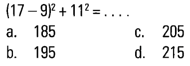 (17-9)^2+ 11^2 = ...