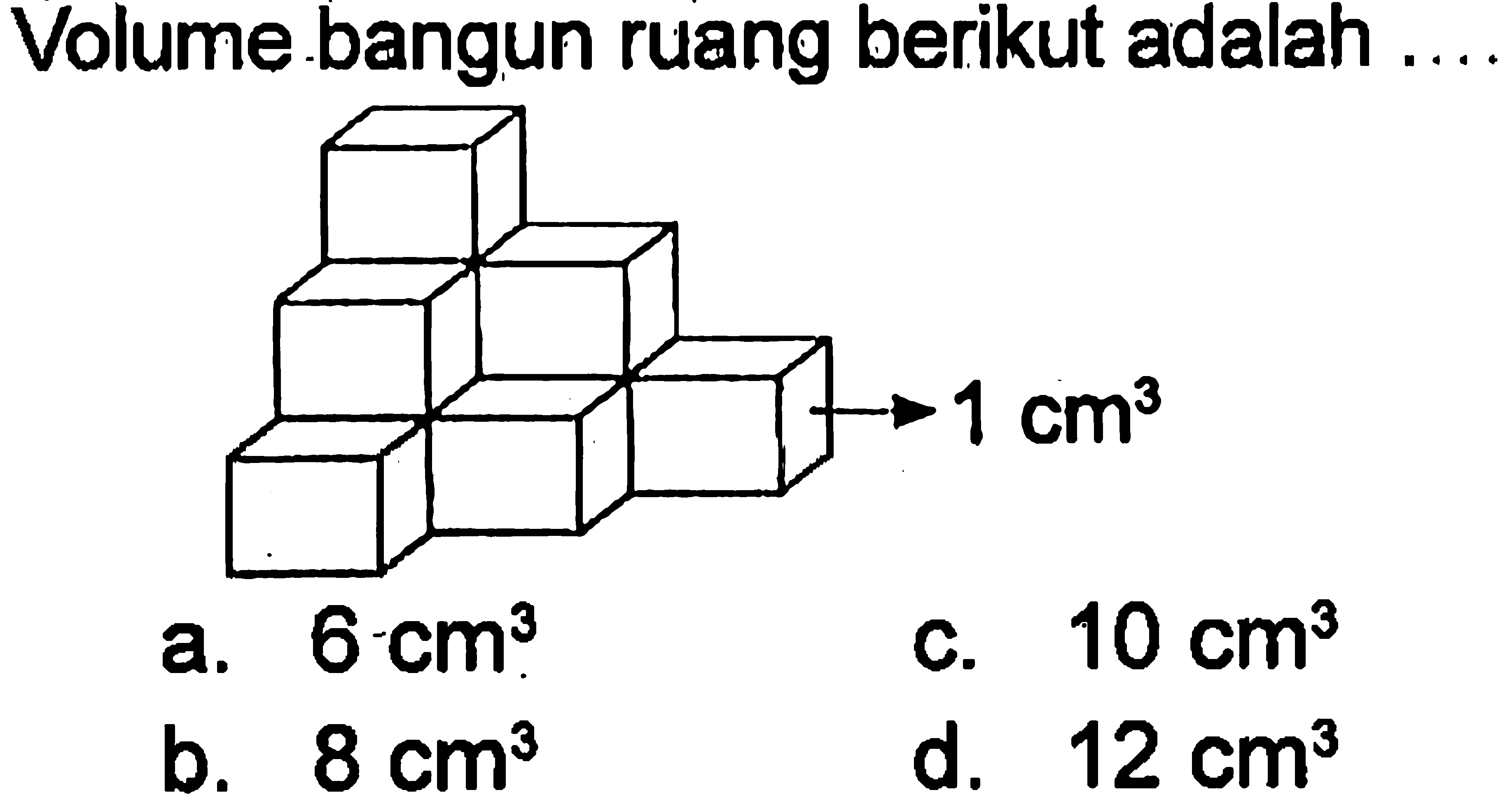 Volume bangun ruang berikut adalah ....