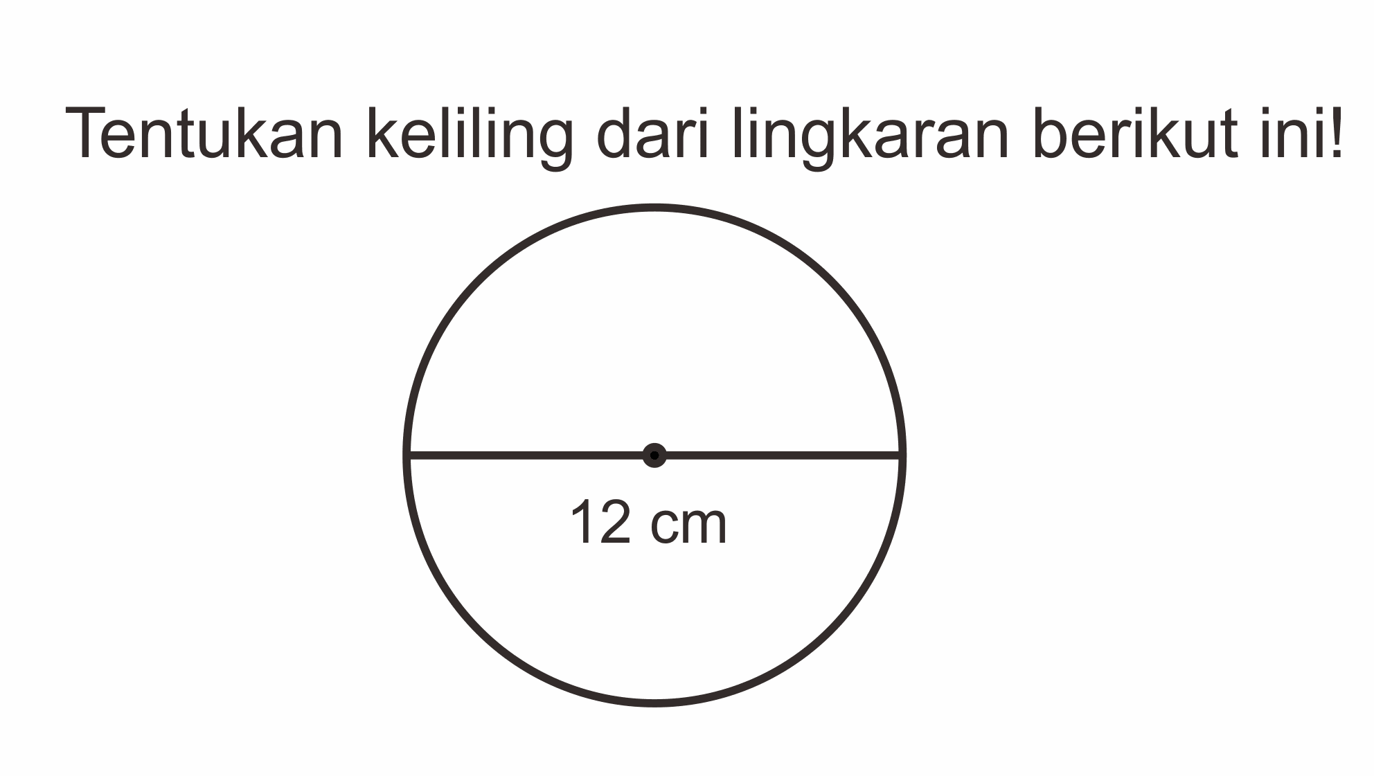 Tentukan keliling dari lingkaran berikut ini! 12 cm