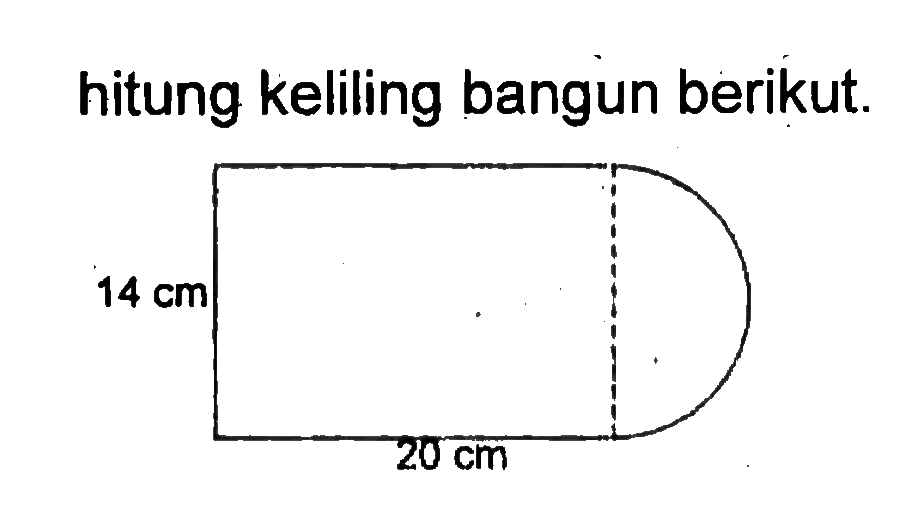 hitung keliling bangun berikut