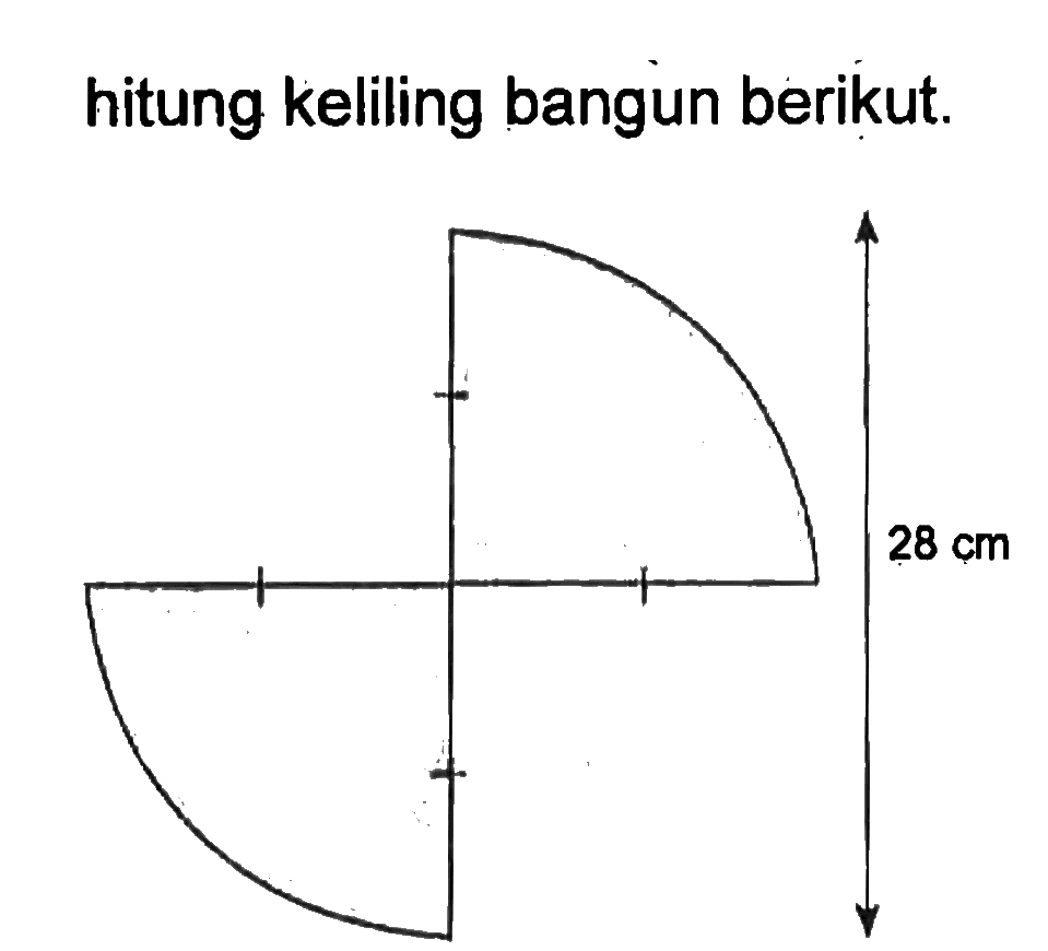 hitung keliling bangun berikut.
 28 cm