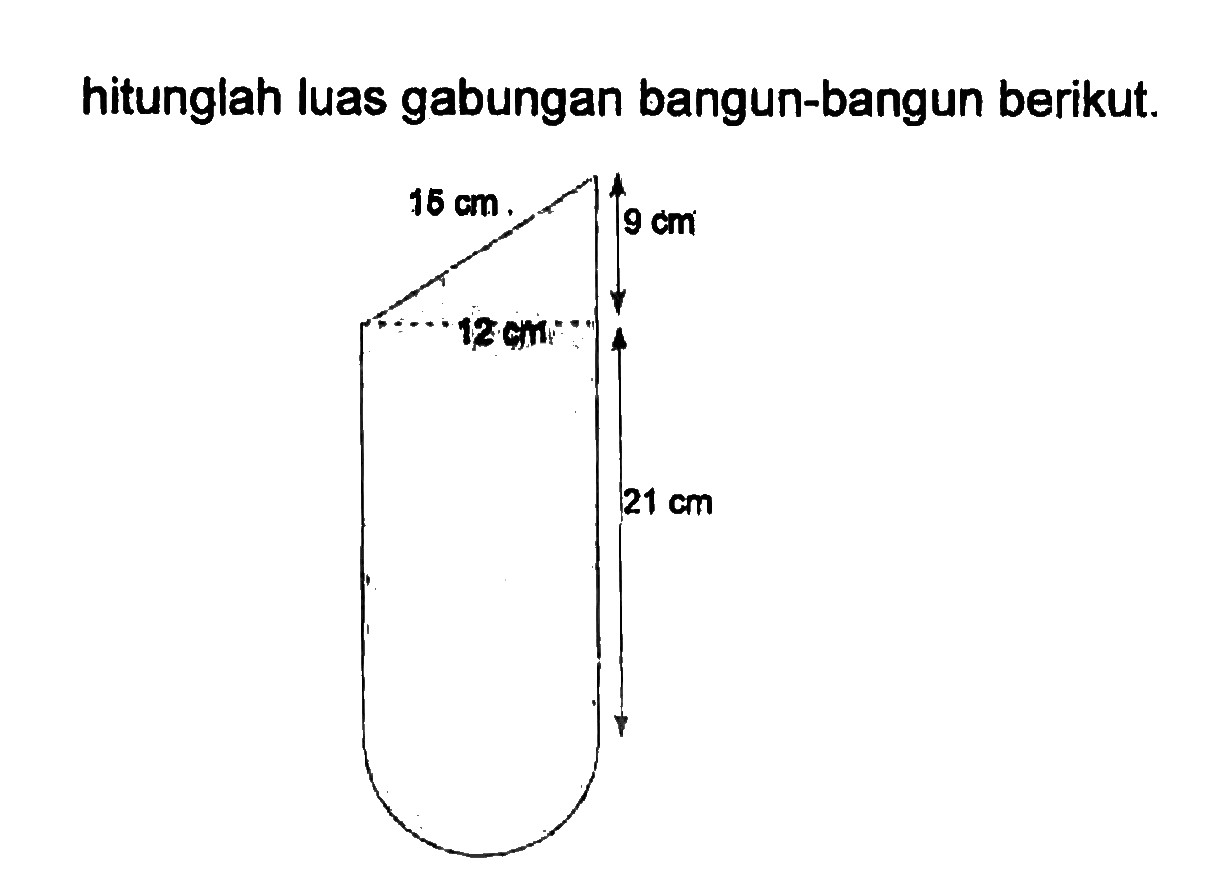 hitunglah luas gabungan bangun-bangun berikut.