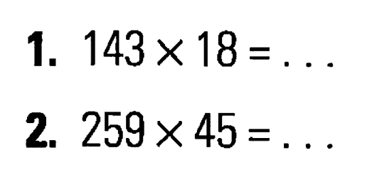 1.143X18 = 2. 259 X 45=