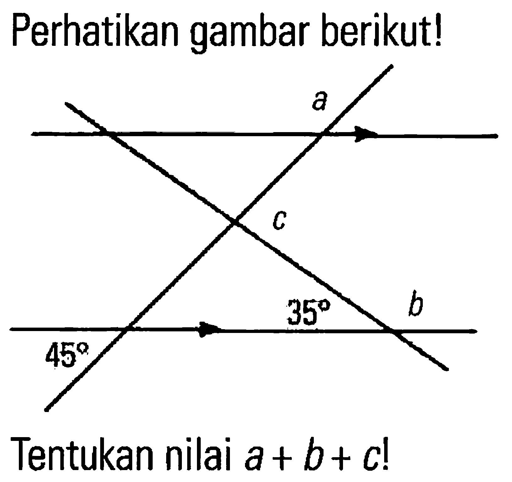 Perhatikan gambar berikut!
CC1CC1(C)C1(C)C(C)C1(C)C
Tentukan nilai  a+b+c ! 