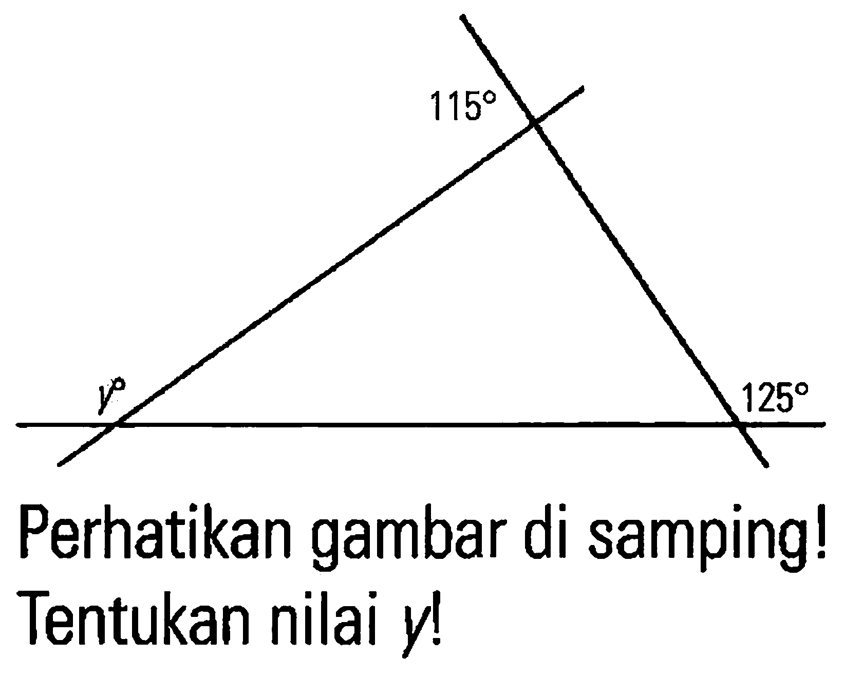 Perhatikan gambar di samping! Tentukan nilai y!