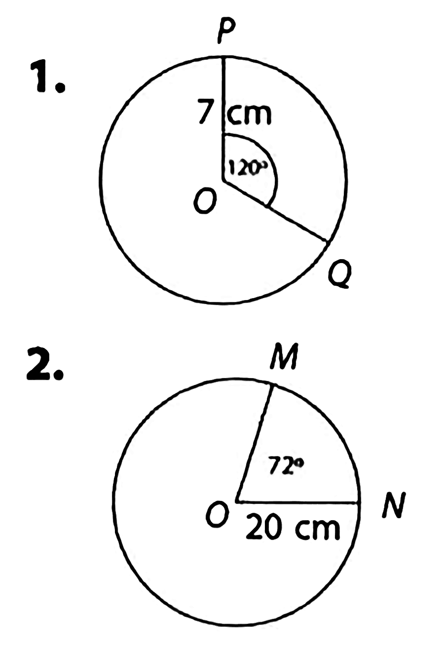 1. P 7 cm 120 Q 2. M 72 20 cm N