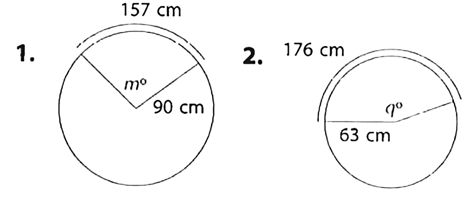 1. 157 cm m 90 cm 
2. 176 cm q 63 cm