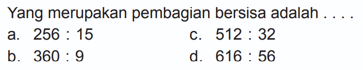 Yang merupakan pembagian bersisa adalah