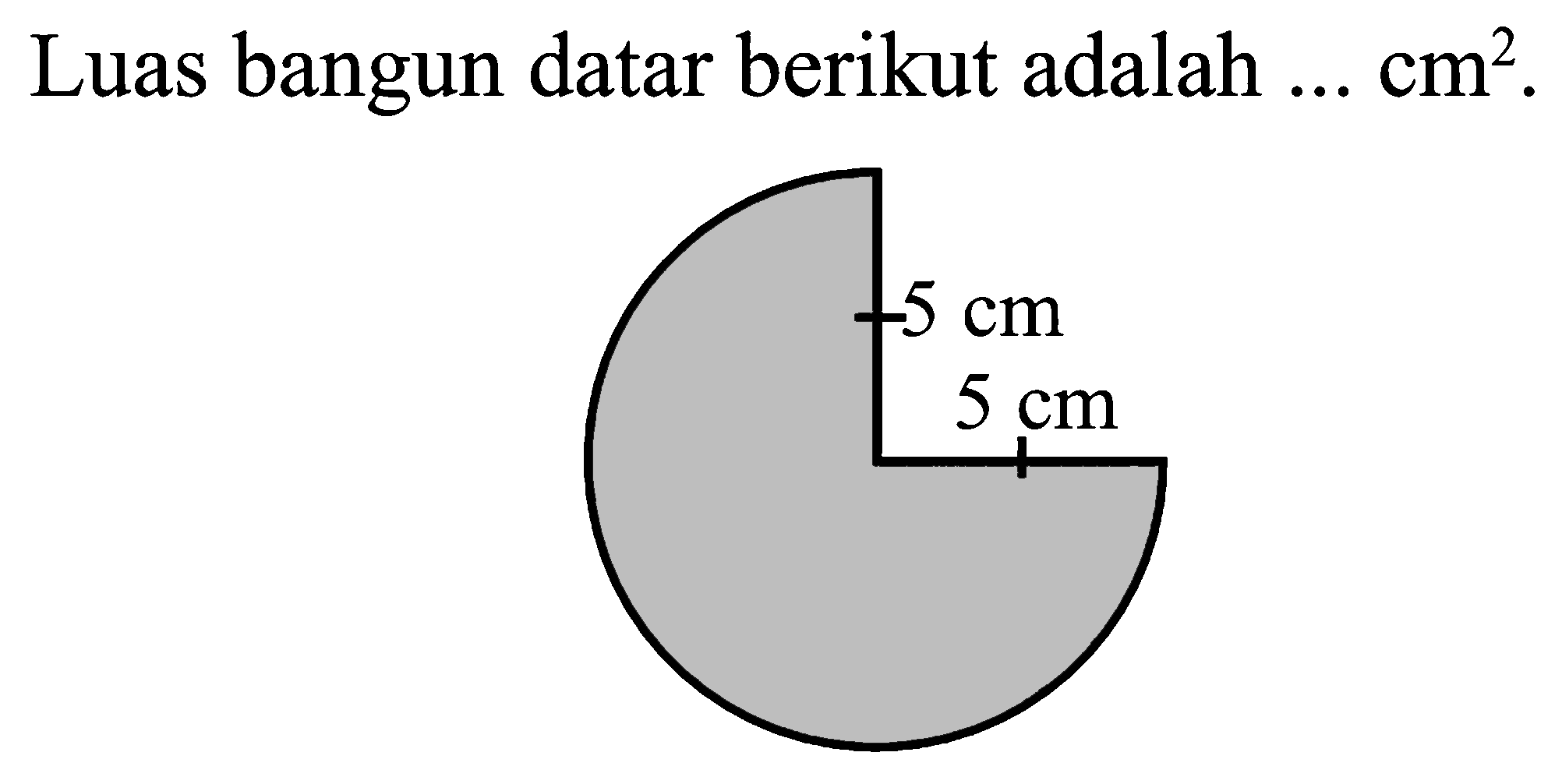 Luas bangun datar berikut adalah Cm2 5 cm 5 cm