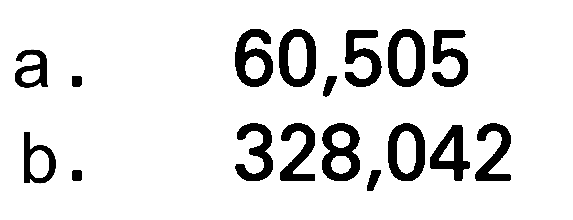 a. 60,505 
b. 328,042