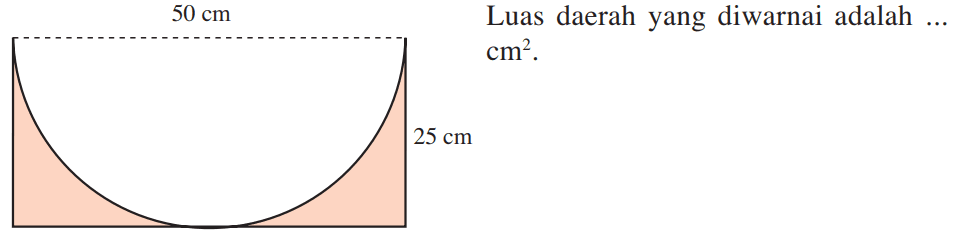 Luas daerah yang diwarnai adalah ... cm^2.